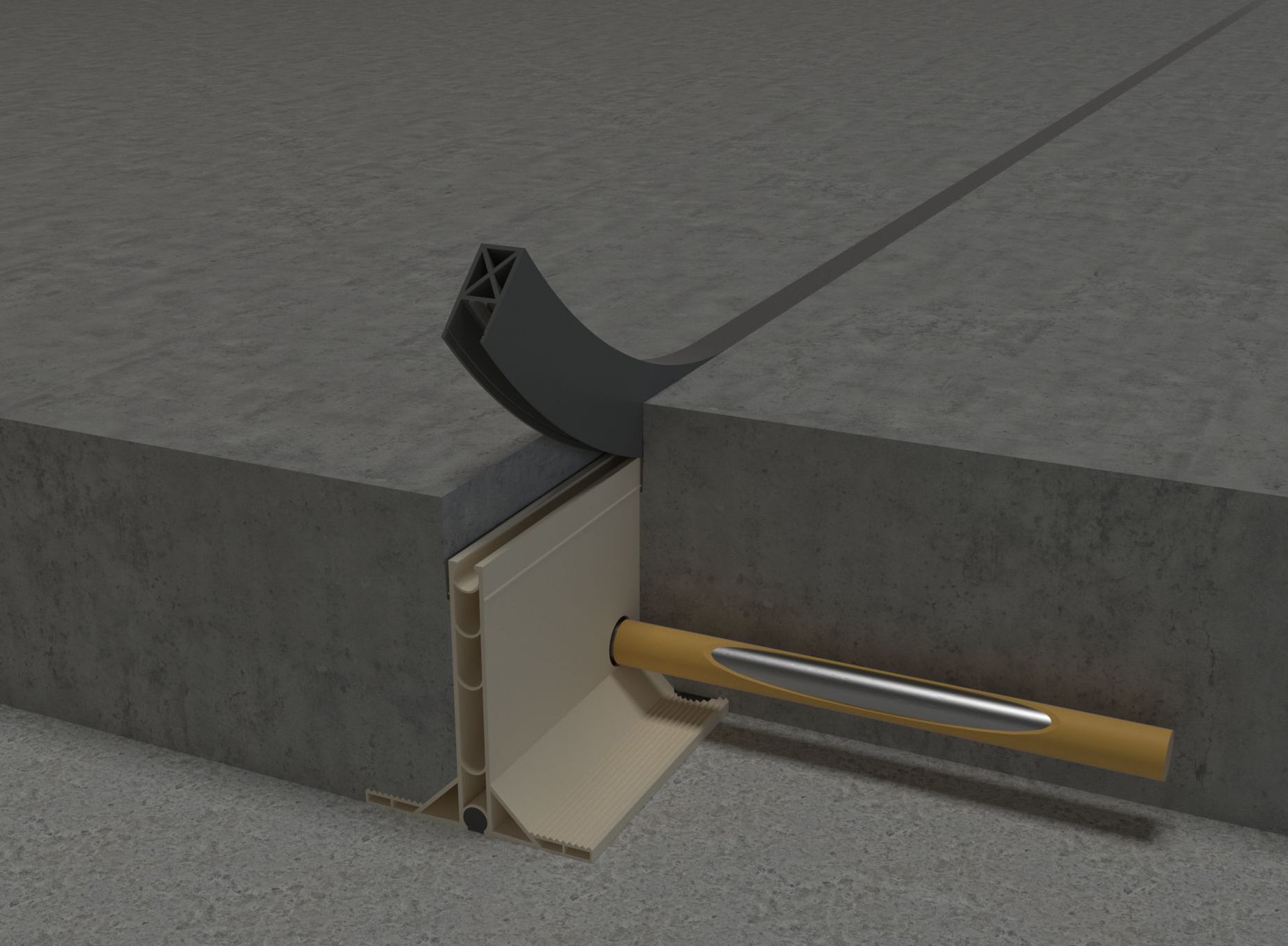 Formed Expansion Joints using TecForm Screed Rails Concrete Floor